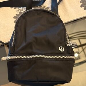 Lululemon Black Backpack with Silver Accents